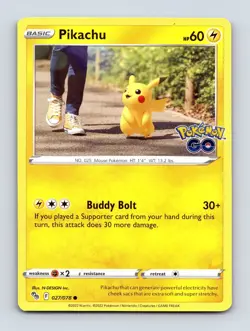 Pikachu (27) 027/078 Normal Lightning Common Pokemon GO NM - Image 1