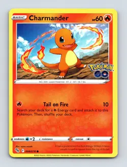 Charmander 008/078 Normal Fire Common Pokemon GO NM - Image 1