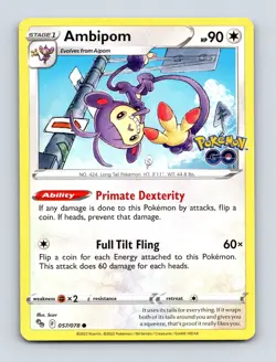 Ambipom 057/078 Normal Colorless Common Pokemon GO NM - Image 1