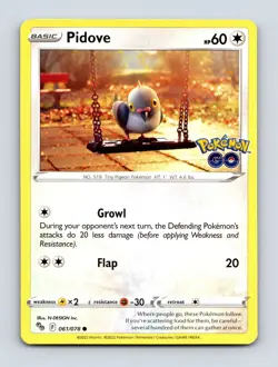 Pidove 061/078 Normal Colorless Common Pokemon GO NM - Image 1