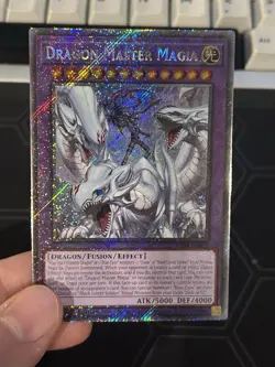 YUGIOH! Dragon Master Magia RA04-EN055 Platinum Secret PSR 1st NM BLUE EYES - Image 3