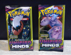 Pokemon Unified Minds 3 Card Pack Booster Art Set 2 Packs Sealed - Image 1