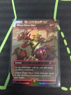 MTG Magic The Gathering Throw Team-Mate Fling Foil SLD Rare Secret Lair - Image 1