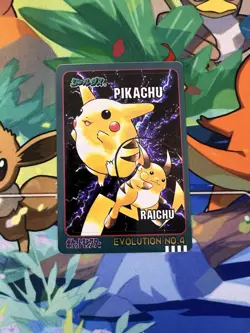 Pikachu Prism Evolution No.4, 1998 Pokemon Sealdass, Near Mint - Image 1