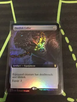 MTG Magic The Gathering Basilisk Collar Foil CLB Rare Ext Art DnD Artifact - Image 1