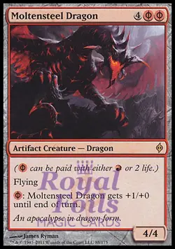 Moltensteel Dragon 1x FOIL NPH MTG New Phyrexia Rare MINT red artifact - Image 1