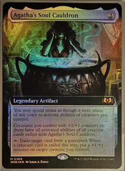 Agatha's Soul Cauldron (Extended Art) Wilds of Eldraine Foil, NM Condition, MTG - Image 1