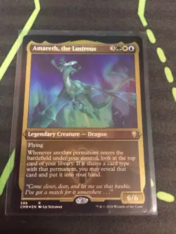 MTG Magic The Gathering Amareth, The Lustrous Foil Etched CMR Rare Dragon - Image 1