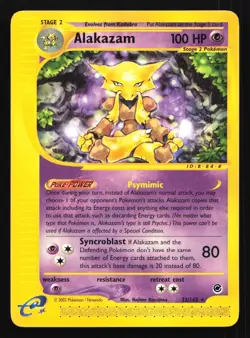 Pokemon Alakazam 33/165 WotC Expedition Regular Rare LP - Image 1