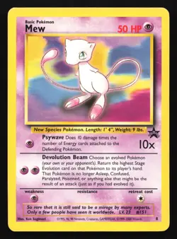 Pokemon Mew 8 WotC Non-Holo Black Star Promo MP - Image 1