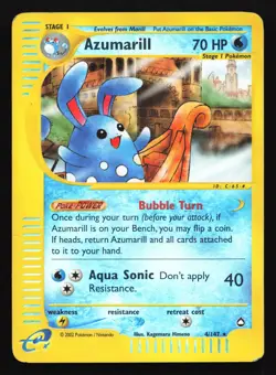 Pokemon Azumarill 4/147 WotC Aquapolis Reverse Holo Rare HP - Image 1
