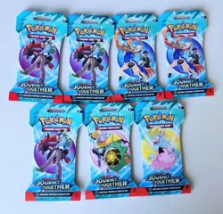 7 Packs Pokemon TCG Journey Together Sleeved Booster Pack Bundle New Sealed - Image 1