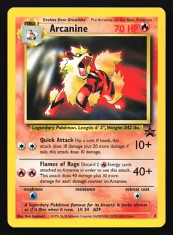 Pokemon Arcanine 6 WotC Black Star Promo MP - Image 1