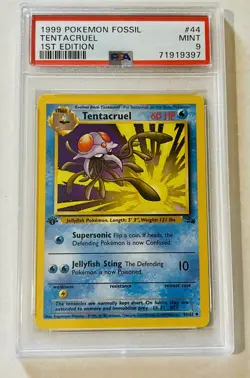 1999 Pokemon Fossil 1st Edition #44 Tentacruel PSA 9 MINT - Image 1