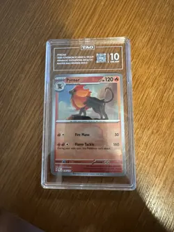 2025 POKEMON PRE EN-PRISMATIC EVOLUTIONS MASTER BALL REVERSE HOLO PYROAR TAG 10 - Image 1