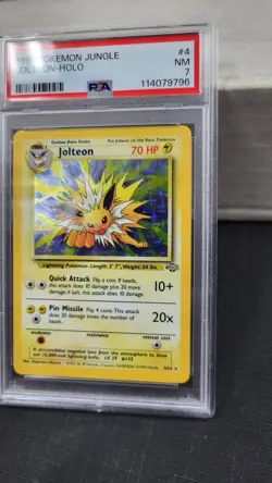 1999 JOLTEON HOLO RARE JUNGLE POKEMON TCG PSA 7 NEAR MINT #4/64 - Image 3