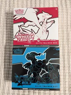 POKEMON CENTER Black Bolt and White Flare Elite Trainer Box ETB Set of 2 - Image 1