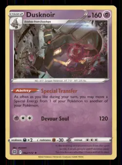 Dusknoir SWSH09: Brilliant Stars #062/172 Holo Rare Pokemon LP - Image 1
