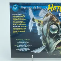 WEIRD AND WILD CREATURES Monsters of the Deep Hatchetfish Card 1 Sealed Vintage - Image 2