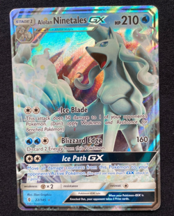 Alolan Ninetales GX 22/145 Guardians Rising Ultra Rare Holo Pokemon Card (LP/MP) - Image 1