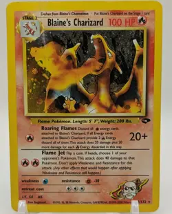 Blaine's Charizard 2/132 Gym Challenge Holo Pokemon Card 2000 WOTC DMG - Image 1