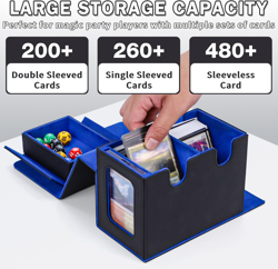Commander Deck Box for MTG, Card Deck Box with Dice Tray and Display Window, Fit - Image 2