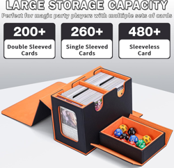 Commander Deck Box for MTG, Card Deck Box with Dice Tray and Display Window, Fit - Image 2