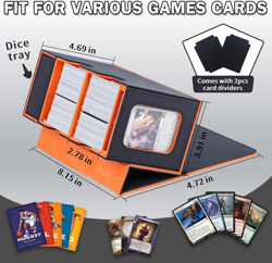 Commander Deck Box for MTG, Card Deck Box with Dice Tray and Display Window, Fit - Image 4