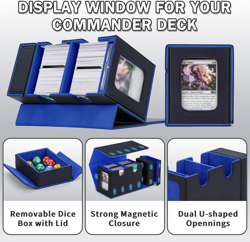Commander Deck Box for MTG, Card Deck Box with Dice Tray and Display Window, Fit - Image 3