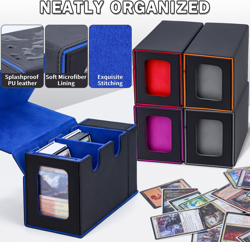 Commander Deck Box for MTG, Card Deck Box with Dice Tray and Display Window, Fit - Image 5