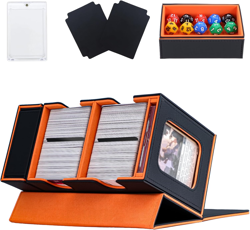 Commander Deck Box for MTG, Card Deck Box with Dice Tray and Display Window, Fit - Image 1