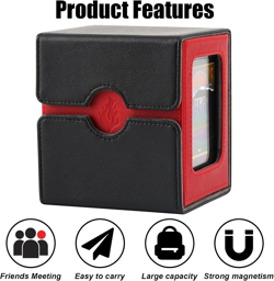 Card Deck Box for Trading Cards with Dice Tray, Holds 100+ Double-Sleeved Cards - Image 2