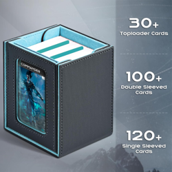 MTG Deck Box with Commander Window Display, Trading Card Storage Box Holds 100 D - Image 2