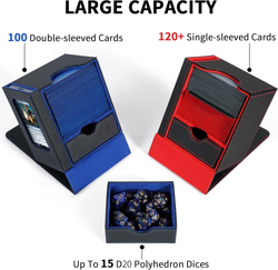 MTG Commander Deck Box, Card Deck Box with Commander Display, Fits 100 Double-Sl - Image 3