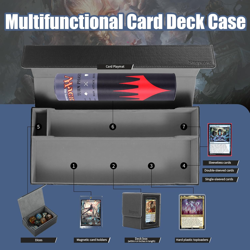 Trading Card Storage Box, 2200+ MTG Deck Box Leather Magnetic Closure Commander - Image 4