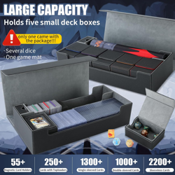 Trading Card Storage Box, 2200+ MTG Deck Box Leather Magnetic Closure Commander - Image 2