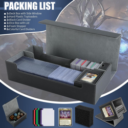 Trading Card Storage Box, 2200+ MTG Deck Box Leather Magnetic Closure Commander - Image 3