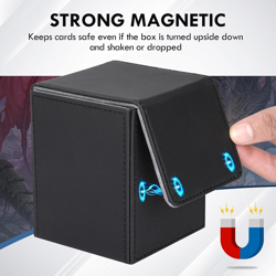 180+ Card Deck Box with Magnetic Closure, PU Leather MTG Commander Deck Case Hol - Image 3