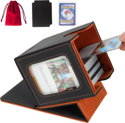 MTG Deck Box for Commander Display, PU Leather MTG Card Storage Box Holds 100 Do - Image 1