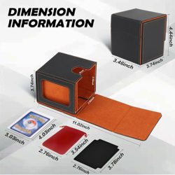 MTG Deck Box for Commander Display, PU Leather MTG Card Storage Box Holds 100 Do - Image 2