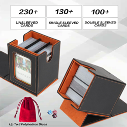 MTG Deck Box for Commander Display, PU Leather MTG Card Storage Box Holds 100 Do - Image 3