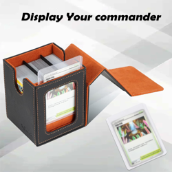 MTG Deck Box for Commander Display, PU Leather MTG Card Storage Box Holds 100 Do - Image 5
