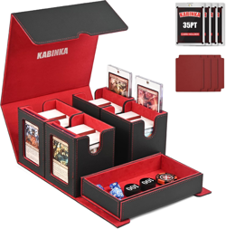 Card Deck Box for MTG with Commander Display, 5 in 1 Card Storage Box Fits 400+ - Image 1