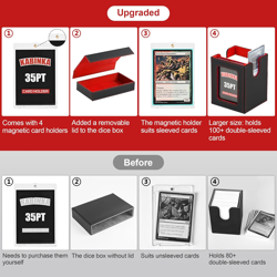 Card Deck Box for MTG with Commander Display, 5 in 1 Card Storage Box Fits 400+ - Image 2