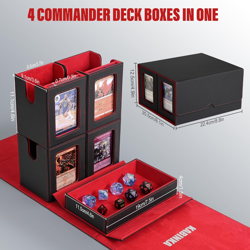 Card Deck Box for MTG with Commander Display, 5 in 1 Card Storage Box Fits 400+ - Image 4