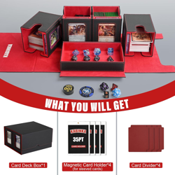 Card Deck Box for MTG with Commander Display, 5 in 1 Card Storage Box Fits 400+ - Image 5