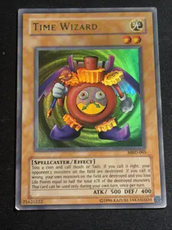 Time Wizard MRD-065 Ultra Rare Vintage Yu-Gi-Oh Card Unlimited Edition Played MP - Image 1