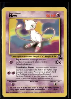 Mew 8 Black Star Rare Promo WOTC Pokemon Card LP - Image 1