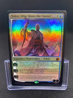 MTG Teferi, Who Slows the Sunset - Innistrad: Midnight Hunt NM/Foil Silver Stamp - Image 1