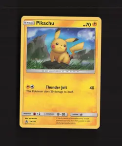 Pikachu SM183 Sun & Moon Black Star Promo Cosmos Holo Pokemon Card LP - Image 1